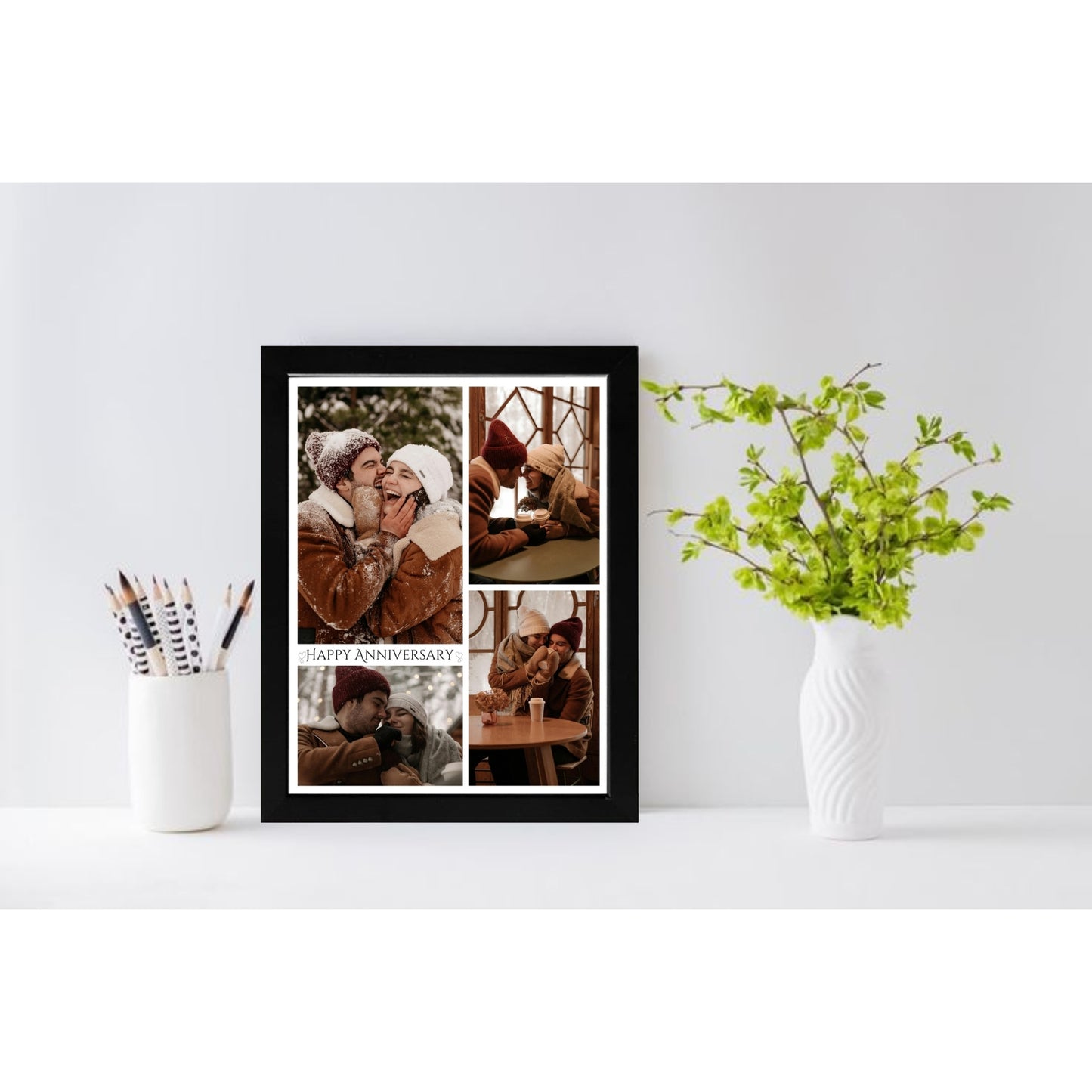 4 Photo + Text - Custom Collage Frame – Portrait