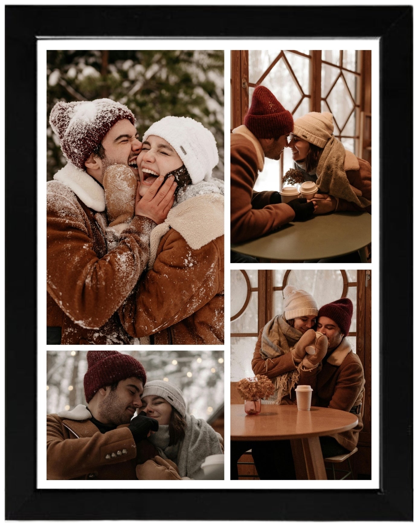 Custom photo collage frame with 1 to 5 pictures – personalized wall decor perfect for gifting or home display.