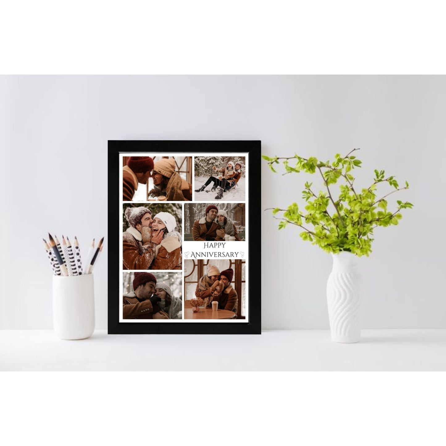 6 Photo + Text - Custom Collage Frame – Portrait